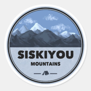 Sticker Rond Montagnes Siskiyou Californie Camping