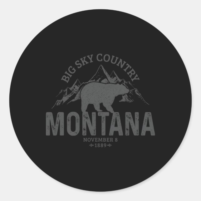 Sticker Rond Montana Grizzly Bear Camg Randonnée (Devant)