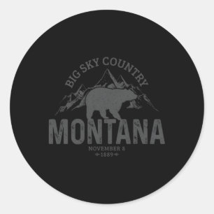 Sticker Rond Montana Grizzly Bear Camg Randonnée