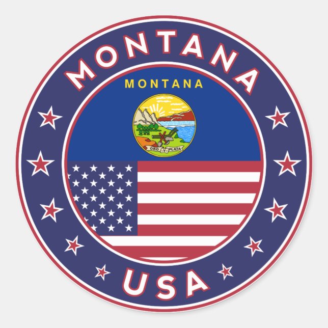 Sticker Rond Montana, Montana phone se marient, Montana (Devant)