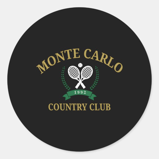 Sticker Rond Monte Carlo Country Club Tennis Esthétique (Devant)