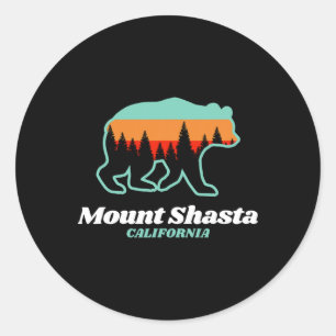 Sticker Rond Monte Shasta Californie Ski Snowboard Ours