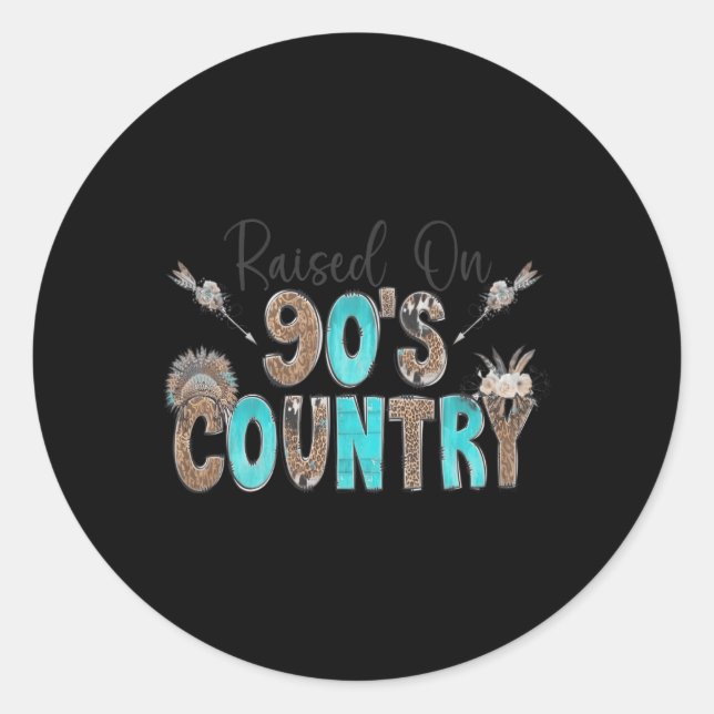 Sticker Rond Monté Sur La Musique Country Des Années 90 Bull Sk (Devant)