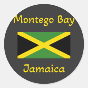 Sticker Rond Montego Bay Jamaïque - Drapeau jamaïcain