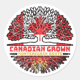 Sticker Rond Monténégro Monténégro Racines d'arbres du Canada c