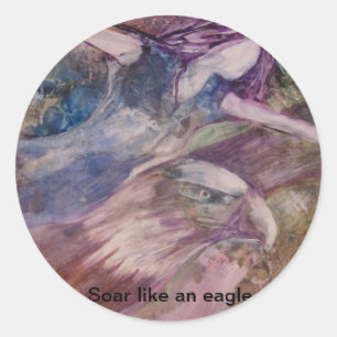 Sticker Rond "Montent l'autocollant comme Eagle"