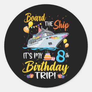 Sticker Rond Monter à bord du navire C'est mon voyage de 8ème a