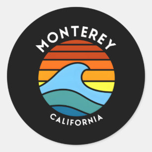 Sticker Rond Monterey California Wave