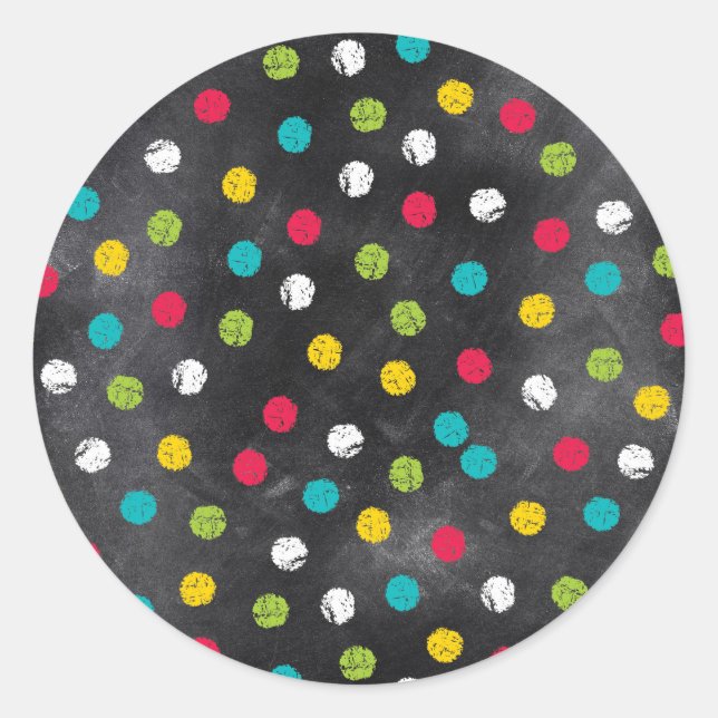 Sticker Rond Montez-Le ! Pois arc-en-ciel - Tableau de bord (Devant)