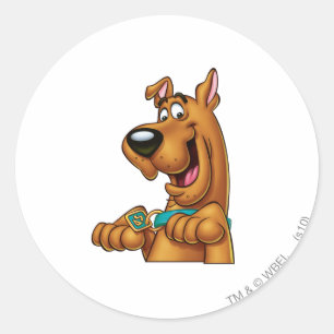 Sticker Rond Montez les pattes de Scooby-Doo