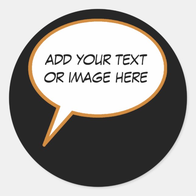 Sticker Rond montgolfière personnalisable de discours de dessin (Devant)