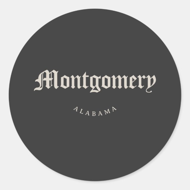 Sticker Rond Montgomery Alabama Police blanche (Devant)