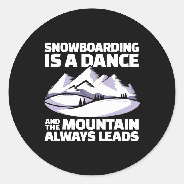 Sticker Rond Monts de snowboard - Snowboard (Devant)