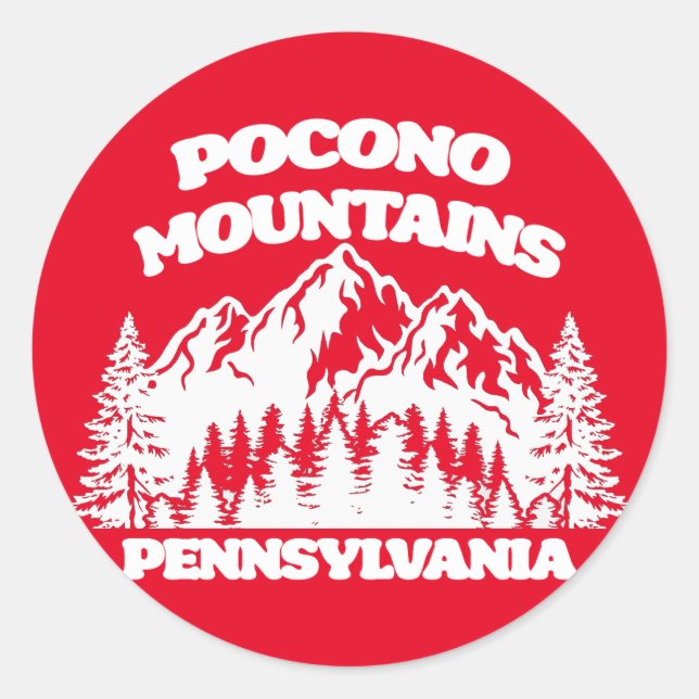 Sticker Rond Monts Pocono Pennsylvanie (Devant)