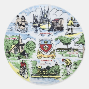 Sticker Rond Monuments de l'île de Jekyll