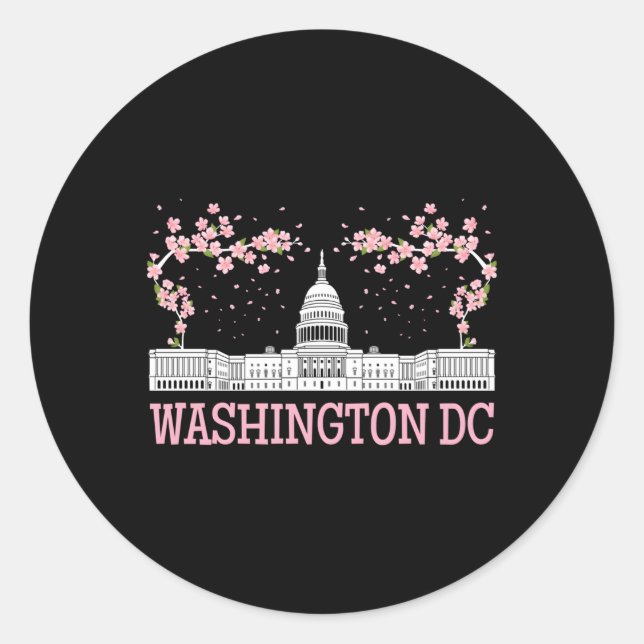 Sticker Rond Monut Washington D.C. Cherry Blossom (Devant)