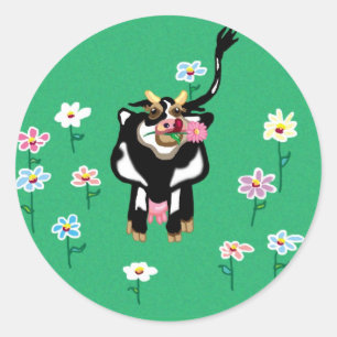 Sticker Rond Moo Cow