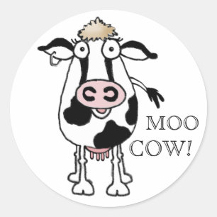STICKER ROND MOO VACHE !