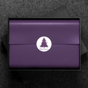 Sticker Rond Moody Joyeux Noël Plum profond violet personnali