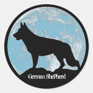 Sticker Rond Moon berger allemand