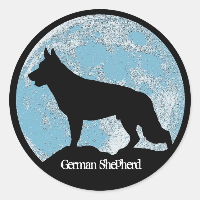 Sticker Rond Moon berger allemand (Devant)