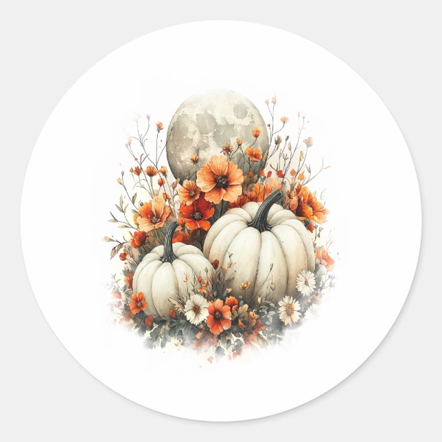 Sticker Rond Moon Shirt Country Citrouille (Devant)