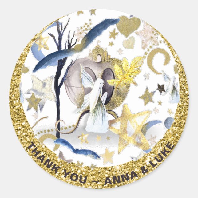 Sticker Rond *~* Moon Stars Fairy Tale Parties scintillant Cast (Devant)