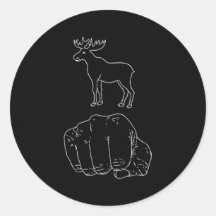 Sticker Rond Moose Knuckles