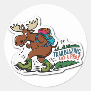 Sticker Rond Moose on the Loose - Trailblazing Adventure Meme