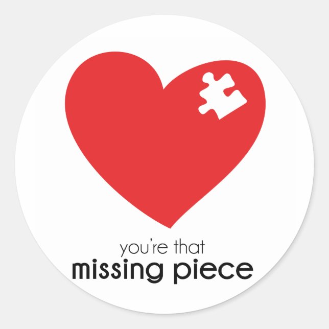 Sticker Rond Morceau absent de mon coeur (Devant)