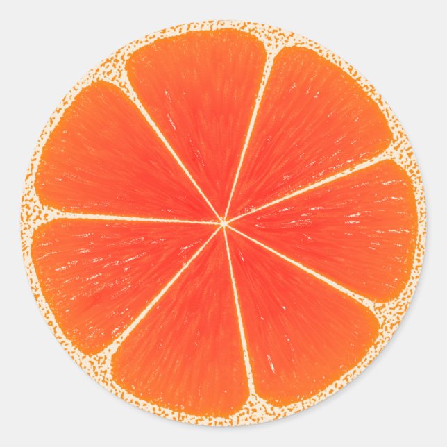 Sticker Rond Morceau de fruits orange de sang d'agrumes (Devant)