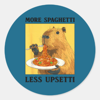 Sticker Rond More Spaghetti Less Upsetti Capybara