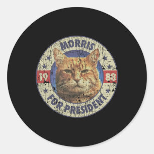 Sticker Rond Morris Pour Président Vintage 1988 Amoureux des ch