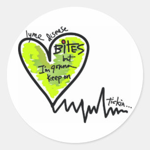 Sticker Rond Morsures de LymeAngels/Lyme !