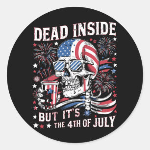 Sticker Rond Mort à l'intérieur mais c'est le squelette du 4 ju