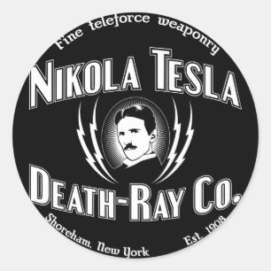 Sticker Rond Mort-Rayon Cie. de Nikola Tesla