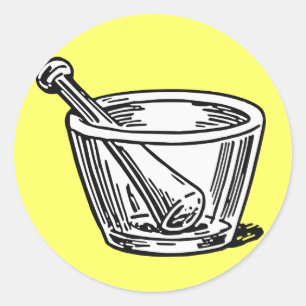 Sticker Rond Mortier et pilon