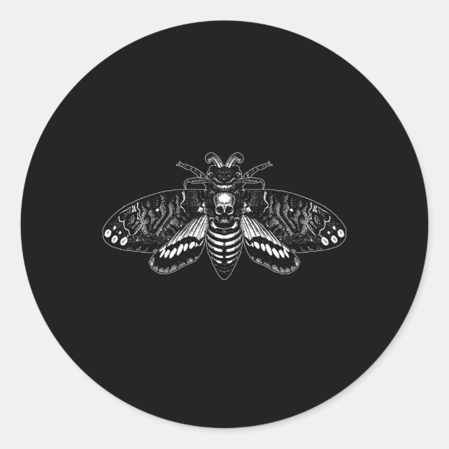Sticker Rond Mort'S Head Hawkmoth Meto Mori Genus Acherontia M (Devant)