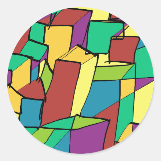 Sticker Rond Mosaïque de Carré