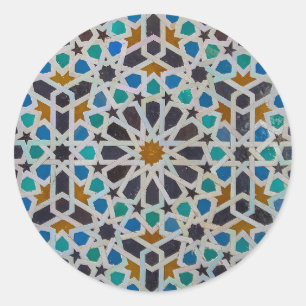 Sticker Rond Mosaïque marocaine arabesque Vintage