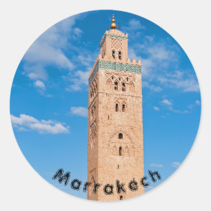 Sticker Rond Mosquée de la Koutoubia - Marrakech, Maroc