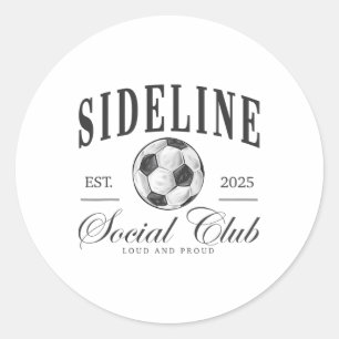 Sticker Rond Mot de la mère de football du club social de bord