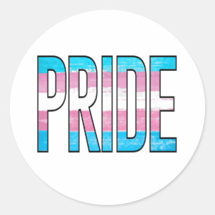 Sticker Rond Mot du Fierté Trans