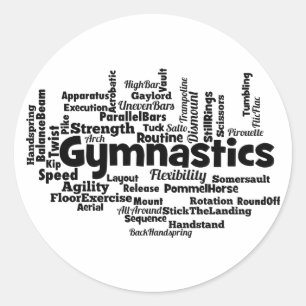 Sticker Rond Mot Gymnastique Cloud
