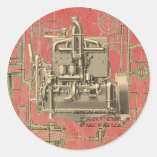 Sticker Rond Moteur à gaz K de Milwaukee le Wisconsin de moteu