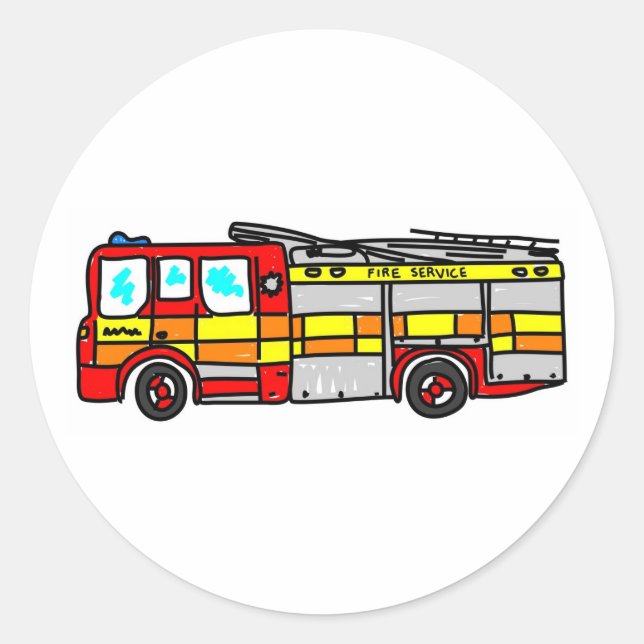 Sticker Rond Moteur d'incendie (Devant)