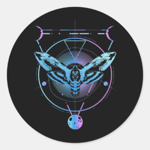 Sticker Rond Moth Pastel Goth Croissant géométrique de cuisin