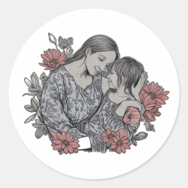 Sticker Rond Mothers Day wishes  (Devant)