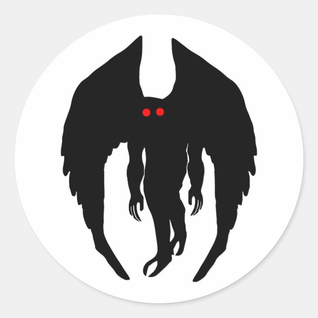 Sticker Rond Mothman Cryptid (Devant)