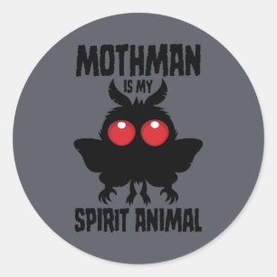 Sticker Rond Mothman est mon animal spirituel silhouette